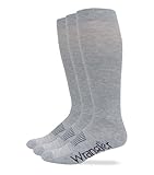 Wrangler Men's Western Boot Socks, Grey, Sock Size: Large/Shoe Size: 9-13 (Three Pairs)