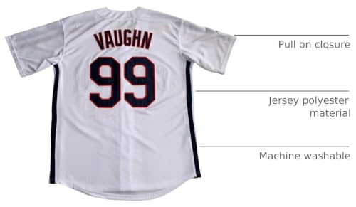 Camiseta de béisbol para hombre modelo Men's Ricky Vaughn Movie Jersey 90s Hip Hop en color blanco talla L miniatura 3