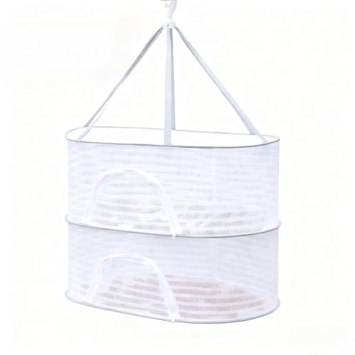 「DOGKING」 物干しネット 干し網 物干しネット ハンギングドライネット 折りたたみ式 平干しネット 巣型メッシュにデザイン通気性が良い 防風セルフロックフックが360°回転でき落ちにくいと平干し型崩れ防止 通気性 昆虫を防ぐ 折り畳み式 天日干し