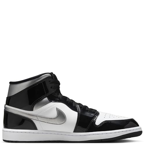 Air Jordan 1 Mid SE Men's Shoes (HV0789-010, Black/White/Metallic Gold/Metallic Silver) Size 132