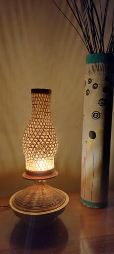 Image of Bamboo Made Fashionable Floor Lamp Shade | Bamboo shade lamp for Living Room /Bedroom /Bar /Garden /Office Etc. 7 X 38CM