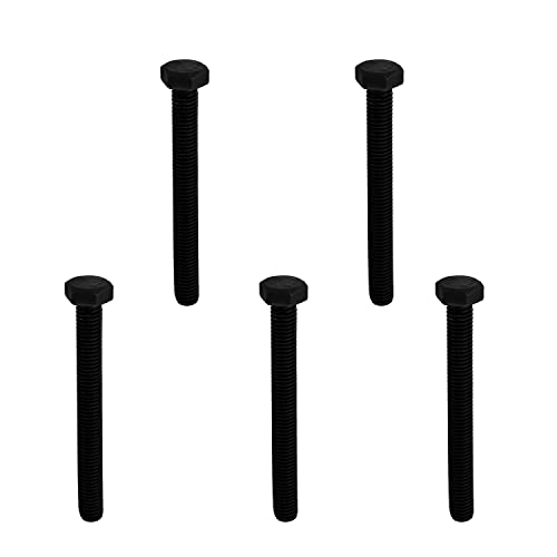 Image of M8 x 75mm Carbon Steel Grade 8.8 External Hex Head Screw Bolts Metric Thread Hexagon Bolts Fastener, 80.5 x 13 x 13mm (Lx W x H) for Machinery Furniture Hardware Black 5pcs