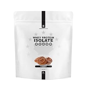 Canadian Protein 100% Whey Isolate 27g of Protein | 2 kg of Cinnabun Flavoured Low Carb Keto Friendly Workout Recovery Drink | Protein Powder Rich in BCAA Amino Acids