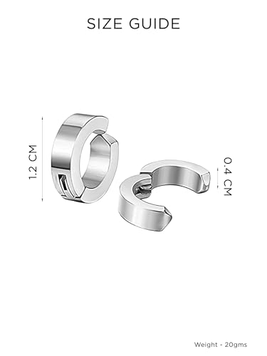 Yellow Chimes Western Style 316L Stainless Steel Hoop Earrings for Men and Women - Image 5