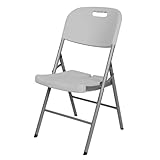 Sedia pieghevole portatile da esterno con schienale, piedini antiscivolo e tubi, perfetta per campeggio, riunioni, riunioni in ufficio e tempo libero quotidiano (beige)