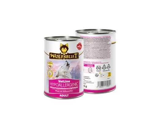Wolfsblut Vetline Hundefutter - Hypoallergenic, 24x395g - Sparbundel, Sparpaket - inklusive Warnicks Tierfutterservice Hundesnack Goodie