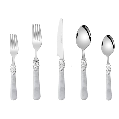 Juego de cubiertos de acero inoxidable | Servicio De Cubiertos Estilo Retro, Kit para Carne con - Para Almuerzo Familiar Departamento Picnic Boda Hotel Restaurante Catering Banquete