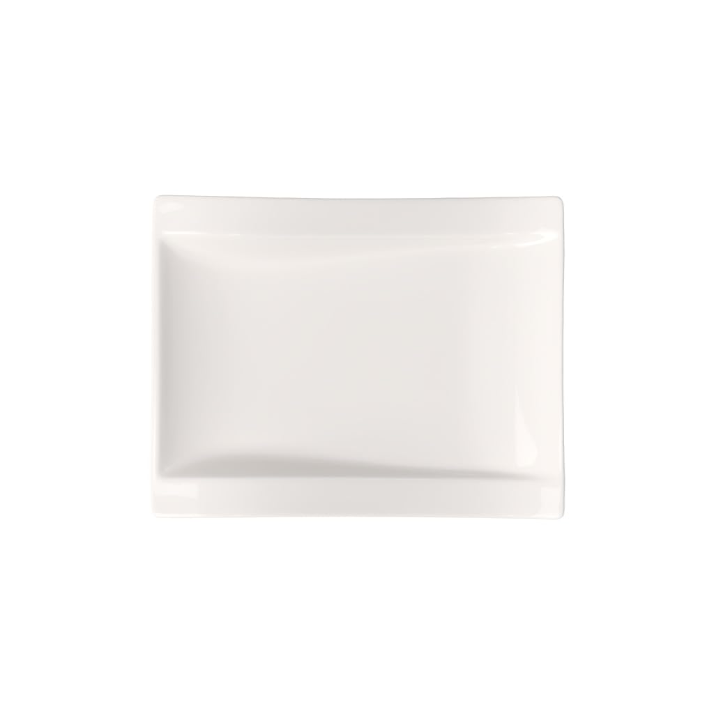Villeroy & Boch - NewWave Rectangular Breakfast Plate, Porcelain Plate for Smaller Dishes, Dishwasher and Microwave Safe, White, 26 x 20 cm