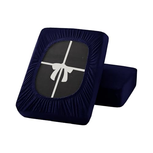 UNBBRRL Stretch Sofa Seat Cushion Cover, Removable Sofa cushion Cover With Ties, Sofa/Couch/Settee Covers Furniture Protector replacement (navy,W(50-70cm),D(50-70cm))