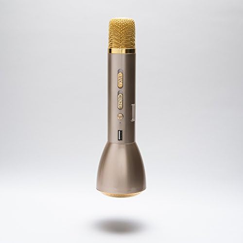Zio Wireless Bluetooth Portable Magic Karaoke Microphone and 5 Watt Speaker Compatible with Smartphones - Gold