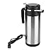 KIMISS 1200ML 24V Bollitore per auto In acciaio inox elettrico In-car Kettle Travel Bere tazza di viaggio Tazza da caffè Bottiglia di acqua(nero)