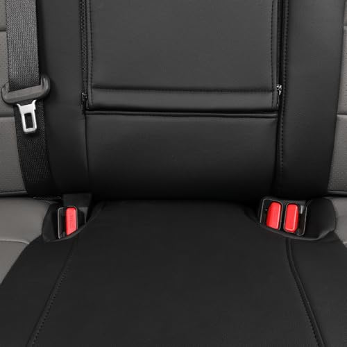 Image of EKR Tacoma Front Seat Covers Custom Fit for Toyota Tacoma 2012 2013 2014 2015 (Regular Seats), Leather Truck Seat Cover for Car - Front Row Only,Faux Leather(Black /Gray)