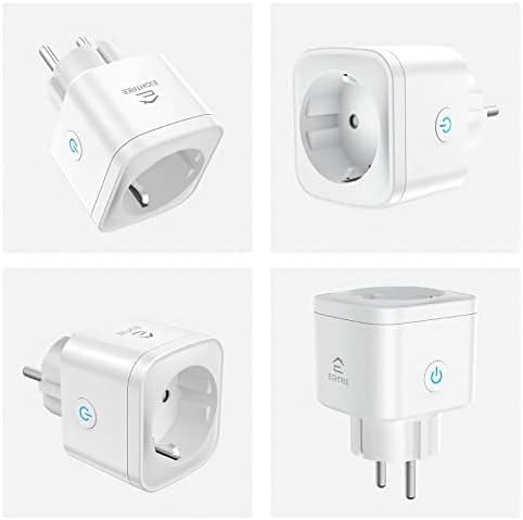 EIGHTREE Inteligentne gniazdko Wi-Fi, 4 sztuki, akcesoria do asystenta głosowego Alexa, pomiar zużycia prądu, harmonogram, zdalny dostęp, współpracuje z Alexa, Google Home, SmartThings, 16 A