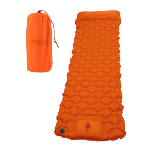 CAPASTEC Camping Sleeping Pads, Non-Spliceable Camping Mat with Pillow, Foot Inflatable Camping Mat, for Camping Backpacking Hiking, Orange