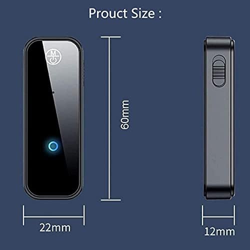 Bluetooth 5.0 Transmitter Receiver 3.5mm Bluetooth Audio Adapter 2-in-1 Portable Wireless 3.5mm Aux Audio Car Kits Adapter Hand-free Calls for Car Home Audio Music Streaming Sound System