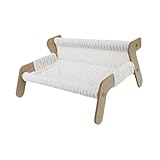 Cat Sofa Bed, Elevated Chair, Lightweight, Sturdy, with Removable Cover, Indoor Pet Sofa, White