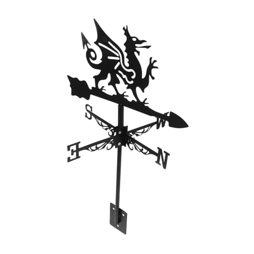 TOYANDONA Girouette DéCorative en Fer Forgé Ornement De Jardin RéTro Indicateur De Vent en Forme De Dragon pour DéCoration ExtéRieure Terrasse Et Cour 21.46X13.11X11.42In