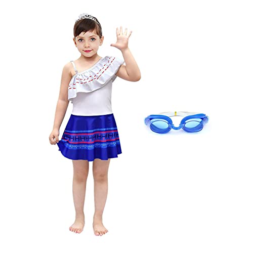 ND Girls Encanto Mirabel Swimsuit Luisa Isabela One Piece Bathing Suit Adjustable Strap Ruffle Swimwear