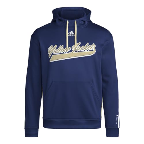 adidas Mens Georgia Tech Yellow Jackets Sideline Hoodie Casual Outerwear Casual - Blue - Size XXL