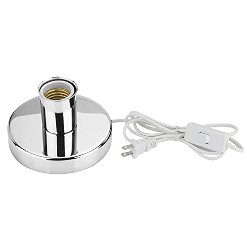 E26 Base Lamp Holder for Small Wall Lamp with Plug in Cord On-Off Switch E27 Metal Desktop Lamp Base Bulb Screw Thread Socket Table Top Portable Lighting Fixture