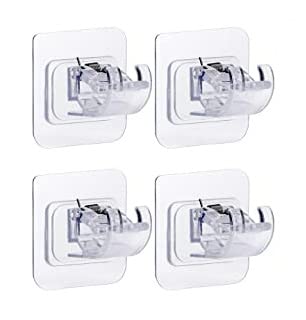 GROVENT® Self Adhesive Curtain Holders Brackets Without Drilling, Curtain Rod Bracket, Adhesive Curtain Rod Holder Hooks, Door and Window Curtain Brackets (4PCS, Transparent) (B0C49H73XR) Amazon Price History, Amazon Price Tracker