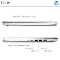 HP 14 Laptop Computer 2025 Ultra Light, AI Copilot Student Business, Quad-Core Intel, 16GB RAM, 628GB Storage (128GB UFS+ 500GB Ext), 1 Yr Office 365, 12 Hr Battery MarxsolAccessory Win 11S, Silver — image 8