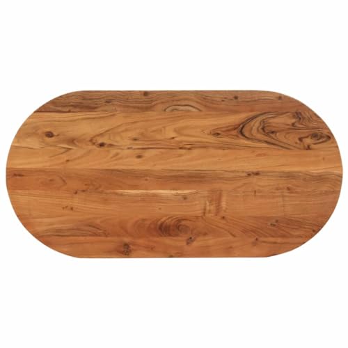 vidaXL Tischplatte, Holzplatte Holztischplatte Oval, Möbelplatte Platte für Beistelltisch Bartisch, Massivholzplatte Schreibtischplatte Ersatzplatte, 80x40x2,5cm Massivholz Akazie