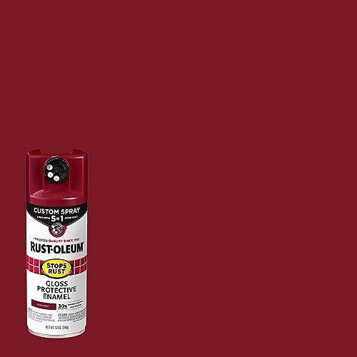 Image of Rust-Oleum 376901 Stops Rust Custom Spray 5-in-1 Spray Paint, 12 oz, Gloss Burgundy (Pack of 4)