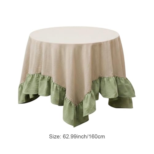 Nappe ronde à volants en coton, décoration de table de mariages