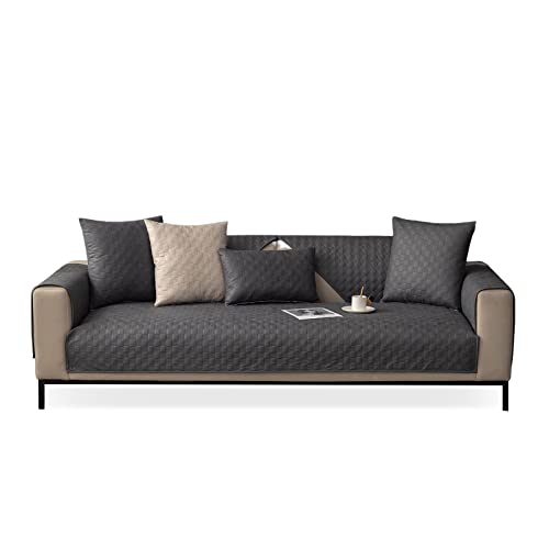 VanderHOME Waterproof Sofa Towel Solid Color Sofa Cover,Furniture Cover Protector,Four Season Non-Slip Sofa Cover for Dogs and Children 70 * 210cm-Grey-Backrest cover(1 PC ONLY)