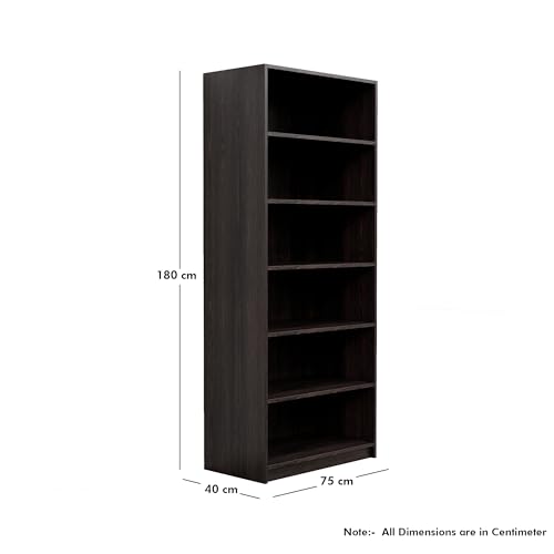 Image of Bniture 6 Tier Engineered Wood Open Book Shelf Wooden Bookshelf for Home, Kids Room & Study Room | Multipurpose Free Stand Corner Book Organizer for Library Room, Office | Flower Wenge