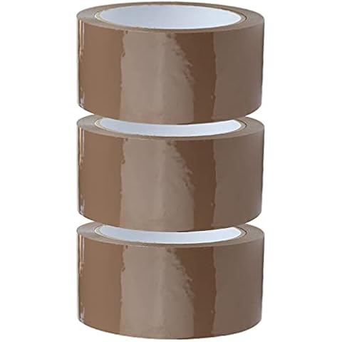 Crimson Starfish Verpackungsband Rollen, Verpackungsband für Pakete, Kartons, Porto, Umzug, Paket- und Packband, Umzugsutensilien 3x (Braun, 48 mm x 66 m) Cover
