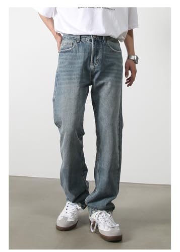 Men's Denim Jeans American High Street Straight Leg Loose Slim Commuting Daily Casual Pants for Men2