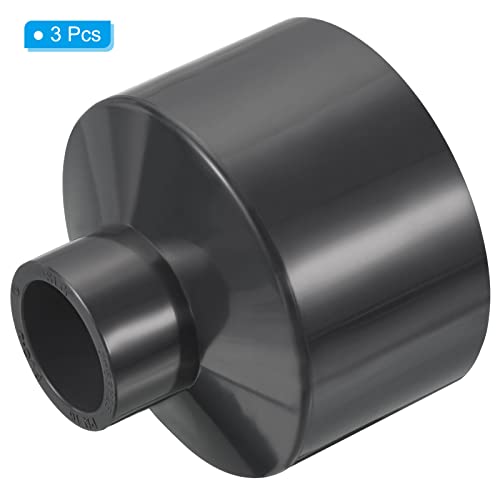 PATIKIL PVC Reducer Pipe Fitting 2.5x1 Inch Socket, Straight Coupling Adapter Connector, Grey, 2.5x1" - Image 3