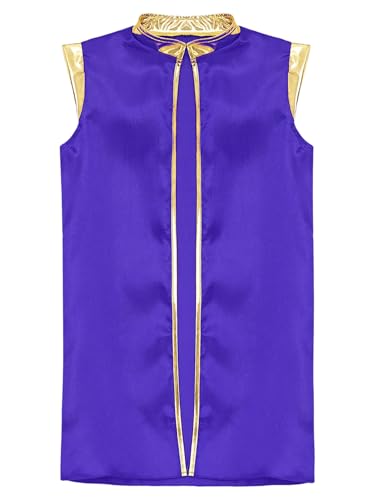 Kids Boys Arabian Prince Vest Open Front Waistcoat Top Theme Party Roleplay Fancy Dress Ups3
