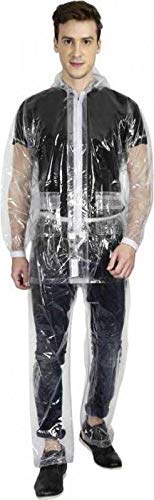 brats n beauty Men's Light Weigh PVC Top and Pyjama Raincoat (Transparent, XL Size)-picture-46