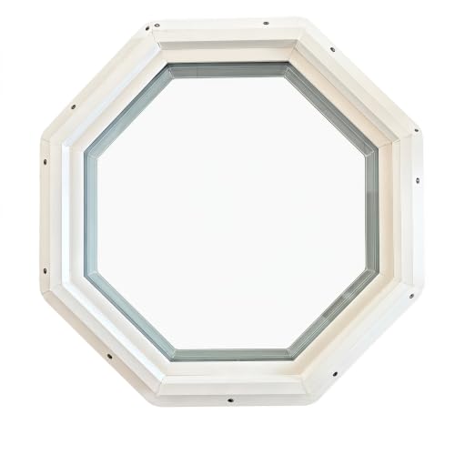 Ventana octogonal de vinilo con vidrio templado de baja emisividad de 18x18 2