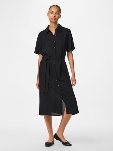 Robe chemise midi Pcpia avec manches mi-longues fluides - 2