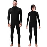 裏起毛・上下つなぎ サーフィン セミドライ ドライ ウエットスーツ 専用 インナー シャツ パンツ セット メンズ レディース 男性 女性 防寒 (男性用フロントジップ, M)