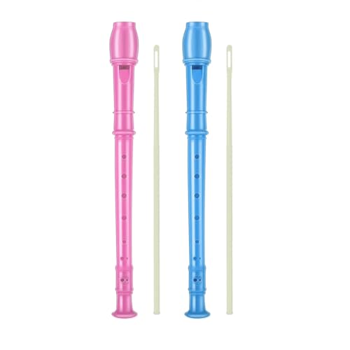 MaNeaz 2 Pezzi Blu + Rosa flauto scuola media flauti Flauto Dolce Per Principianti Flauto Flauto Dolce per Principianti...
