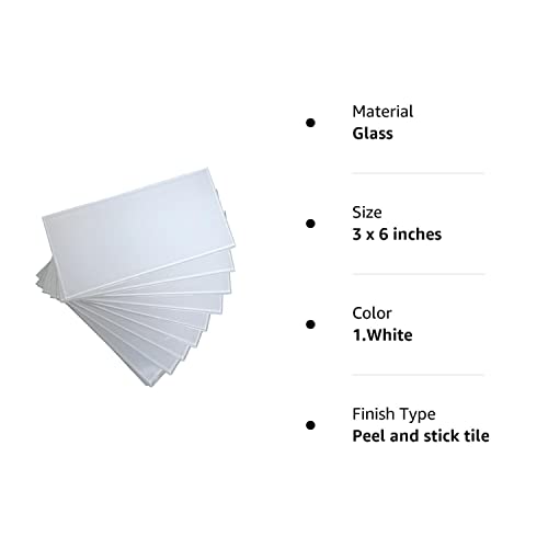 Art3D 32-Piece Peel And Stick Backsplash Glass Tile For Kitchen Or Bathroom, 3" X 6" Subway White Backsplash Tiles #TOP7