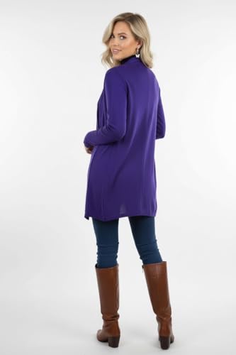 Image of ToBeInStyle Womens Open Front Long Sleeve Lightweight Asymmetrical Draped Cardigan with Side Pockets