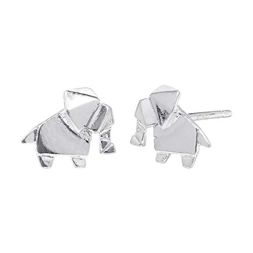 Boma Jewelry Sterling Silver Origami Elephant Stud Earrings #TOP1