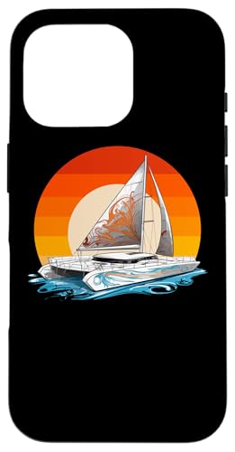セーリングヨット、セーリングセイルボート、カタマランボート, Catamaran-boat スマホケース iPhone 16 Pro 用