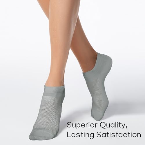 Image of Duna Ankle Socks for Womens - Ultra Thin Breathable Cotton Sport Socks - Athletic, Running, Low Cut, No Show (4 and 6 pairs)