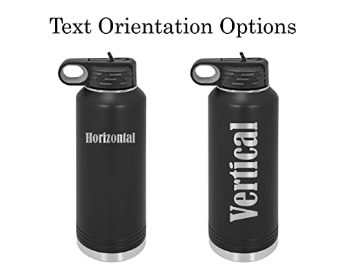 Personalized Insulated Stainless Steel Water Bottle (40oz, Black)