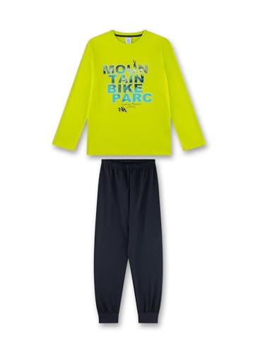Sanetta Jungen-Schlafanzug lang grün | Hochwertiger und bequemer Schlafanzug aus Baumwolle für Jungen. Pyjamaset für Jungen 176