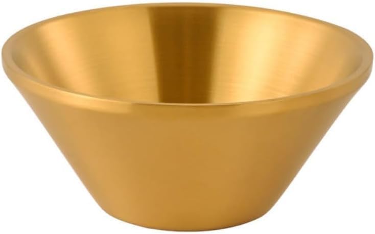 Nozuma5 個入りステンレスラーメンボウル ゴールド 15cm 二重構造保温 滑り止め 麺・スープ・ご飯・アイスに対応