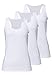 Produktbild Damen Sporttop Yoga Tanktop Unterhemd Ringerrücken Workout Laufen Fitness Funktions Shirt aus Feinripp mit Rundhals 3er-Pack, S, 3X weiß