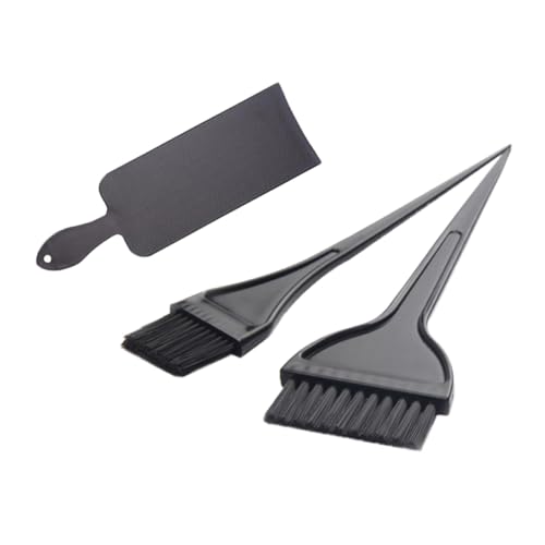 MAGICLULU Hair Dyeing Board Set 3pcs Black Professional Hair Coloring Tools 1 Plate and 2 Brushes for Salon and Home Use